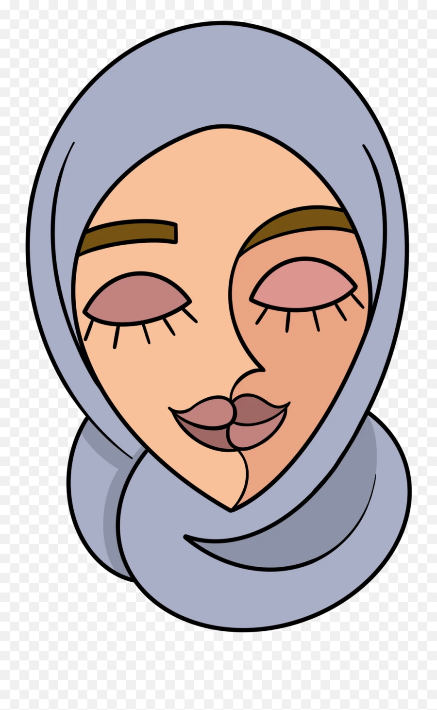 Hijab Icon - Greyish Blue Teeplus Emoji,Muslim Face Emoji