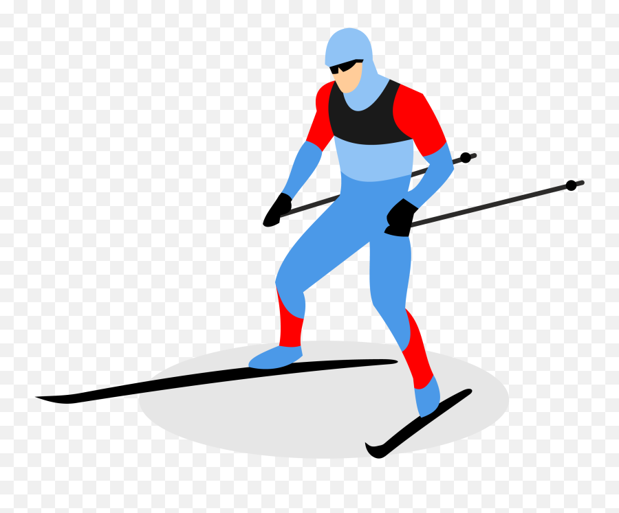 Biathlon Skiing Ski Pole Man Transprent - Skiing Man Clip Art Emoji,Skier Emoji