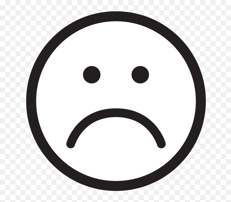 Frown Frownyface Sad Mad Face Sticker By Roman - Sad Smiley Clipart Black And White Emoji,Frown Emoticon