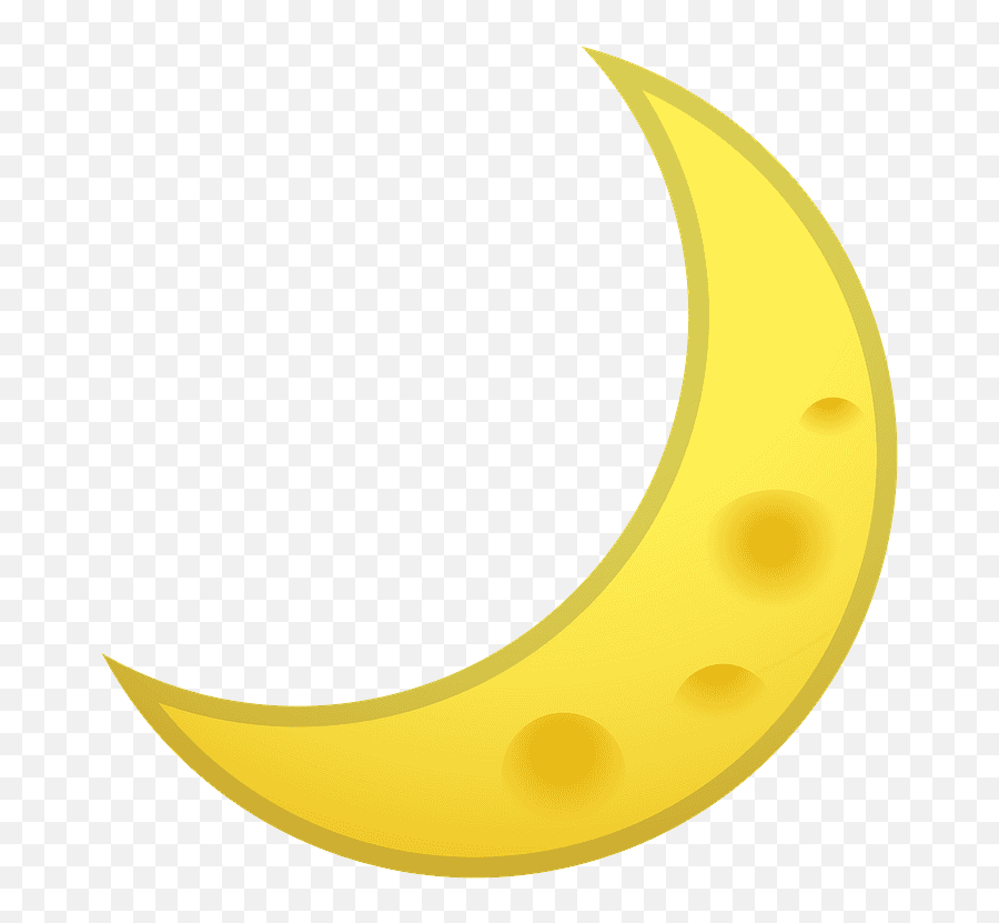 Lua Crescente Emoji - Clip Art Yellow Moon,Emoticons Da Lua