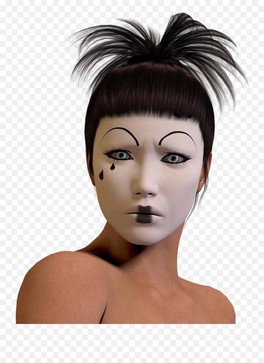 Woman Sad Make Up - Make Up Sad Face Emoji,Lonely Emotion