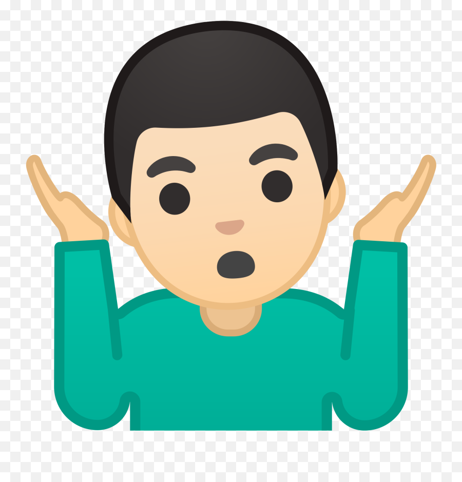 Man Shrugging Emoji With Light - Don T Know Clipart,Black Man Shrug Emoji