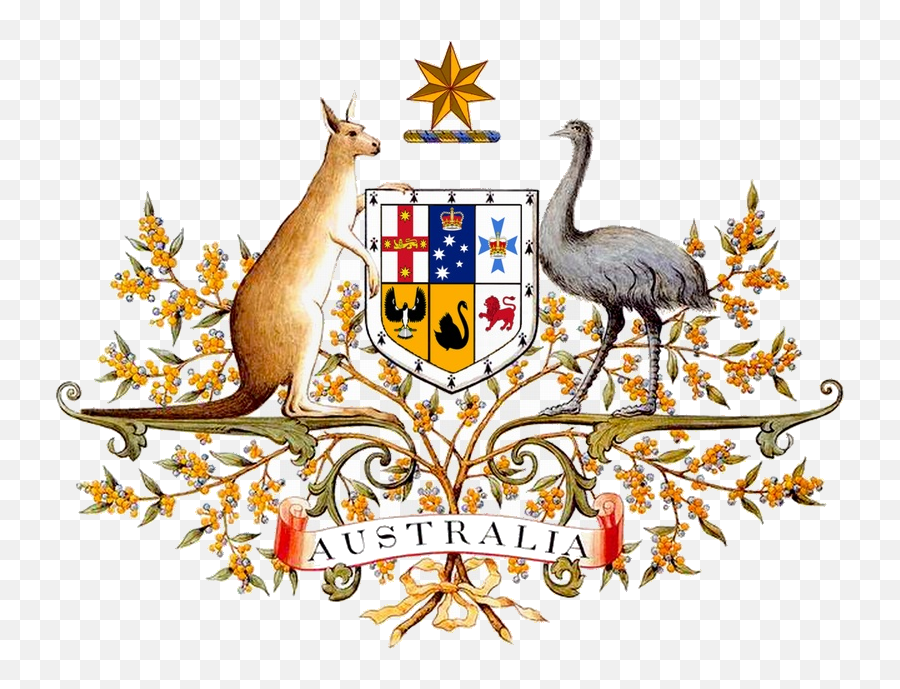 Kangaroo Clipart Aboriginal Kangaroo - Australian Coat Of Arms Emoji,Aus Flag Emoji