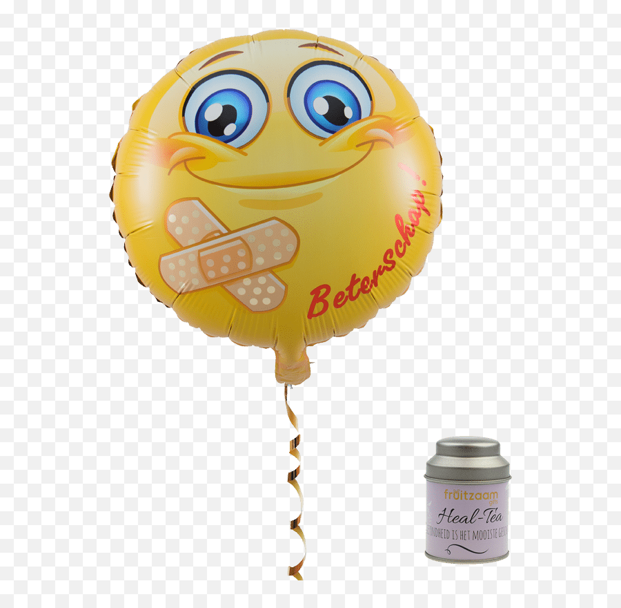 Ballon Smiley Pleister Met Heal - Tea Beterschap Smiley Emoji,Emoticons Hartje