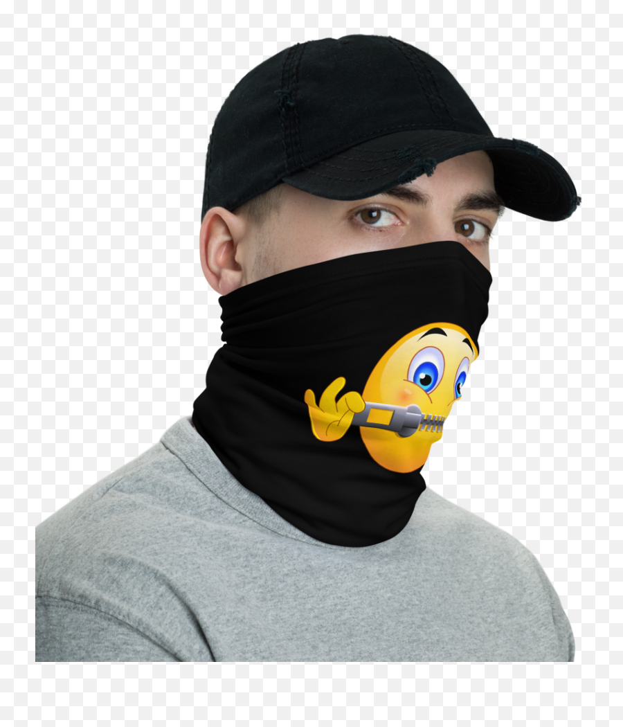 Shut Your Mouth Emoji Neck Gaiter Face Mask Seventy Fyve - Antifa Face Mask,Side Mouth Emoji