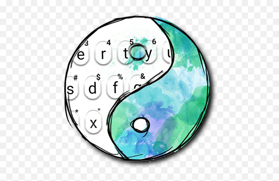 Watercolor Taichi Keyboard Theme - Transparent Sticker Ying Yang Emoji,Hent Sjove Emojis Gratis