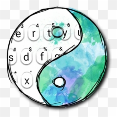 Watercolor Taichi Keyboard Theme - Transparent Sticker Ying Yang Emoji,Hent Sjove Emojis Gratis