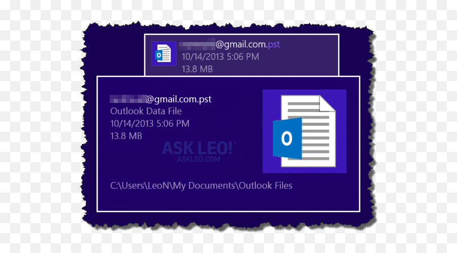 Where Is My Outlook Pst File Located - Ask Leo Horizontal Emoji,Outlook Emoticons Squares