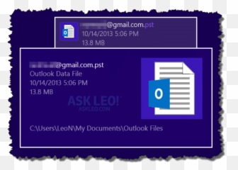Where Is My Outlook Pst File Located - Ask Leo Horizontal Emoji,Outlook Emoticons Squares