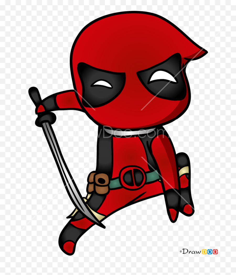 How To Draw Deadpool Chibi Superheroes - Chibi Drawings Of Deadpool Emoji,Deadpool Movie Emojis