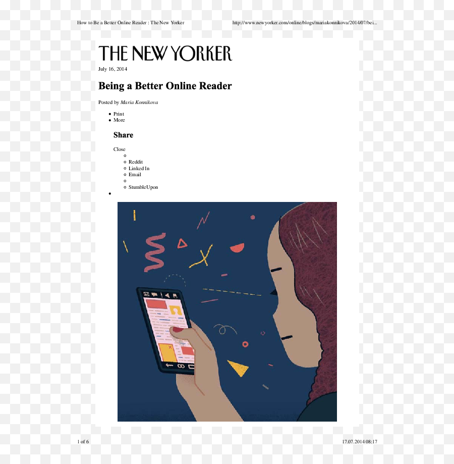 New Yorker July 2014 - Smartphone Emoji,Our Hunches Emotions George Foster