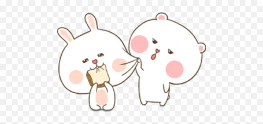 Puffy Rabbit 3 Sticker Pack - Puffy Bear Rabbit Emoji,21 Lazy Bear And Rabbit Wechat Expression Emoji