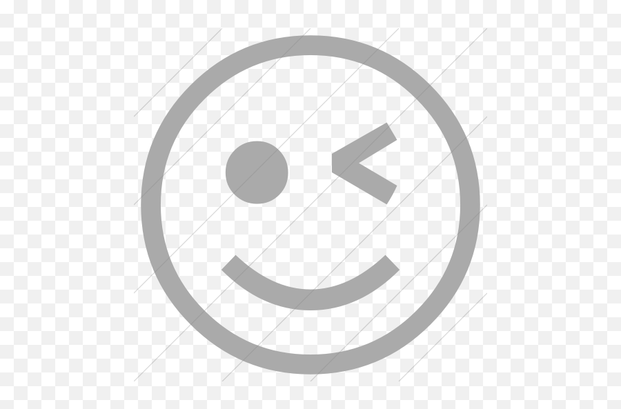 Iconsetc Simple Gray Classic Emoticons Winking Face Icon - Happy Emoji,Winky Emoticon