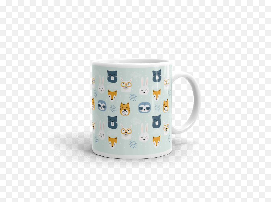 Cute Animal Faces Coffee Mug - Serveware Emoji,Coffee Cup Emoticon