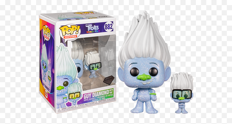 Tiny Diamond Glitter Vinyl Figure - Pop Movies Emoji,Trolls Poppy Dvd Emoji Dvd