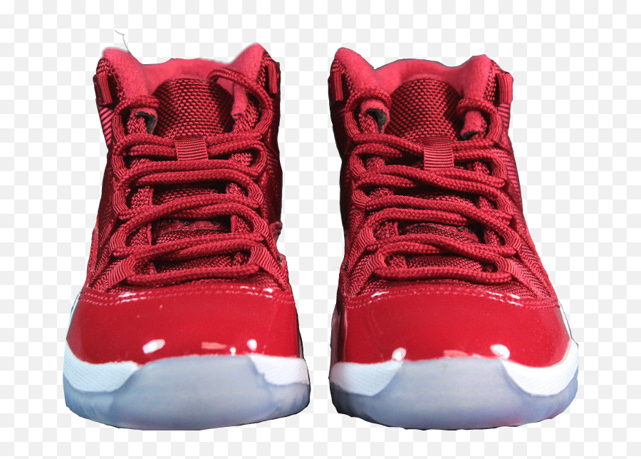 Pair Of Red Jordans Front View Png Official Psds - Shoe Front View Transparent Emoji,Emoji Shoes Jordans