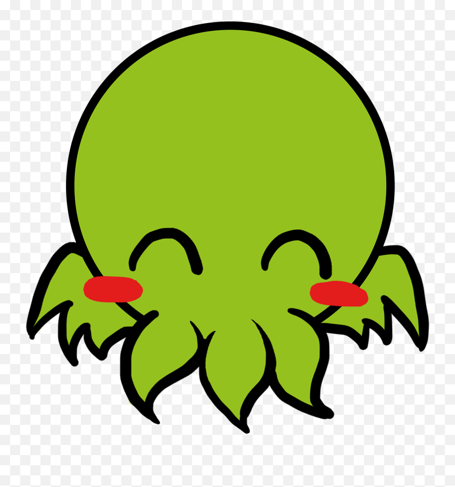 Cthulhu Cute Green - Cthulhu Cute Emoji,Octopus Emoji