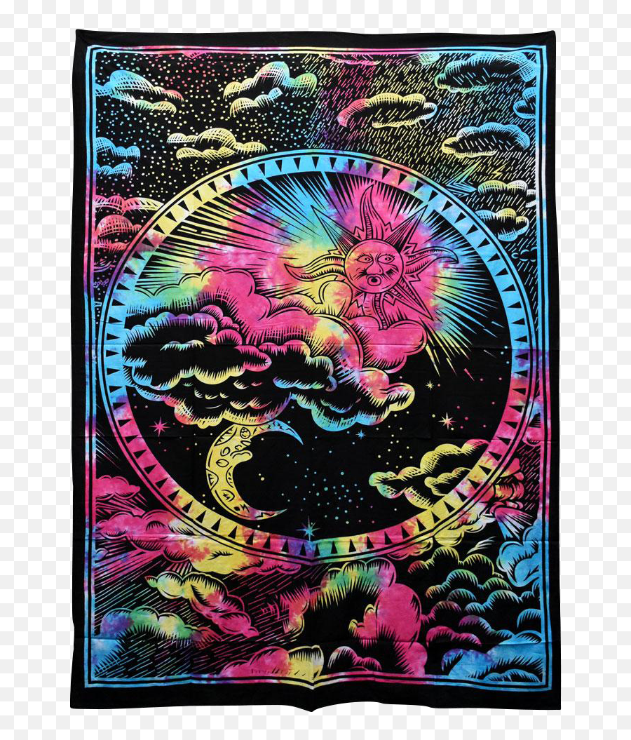 Majestic Sky Cotton Tapestry - Trippy Emoji,Majestic Emoji