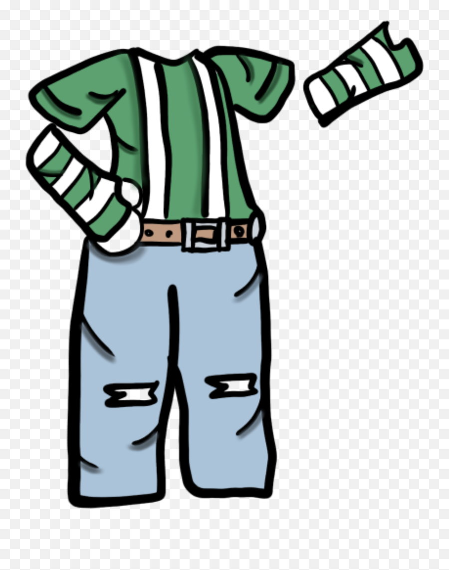 Boyoutfit Gloves Jeans Gacha Suspenders Belt - Cartoon Gacha Life Costume Edit Boy Emoji,No Emotion For Rolling Gacha
