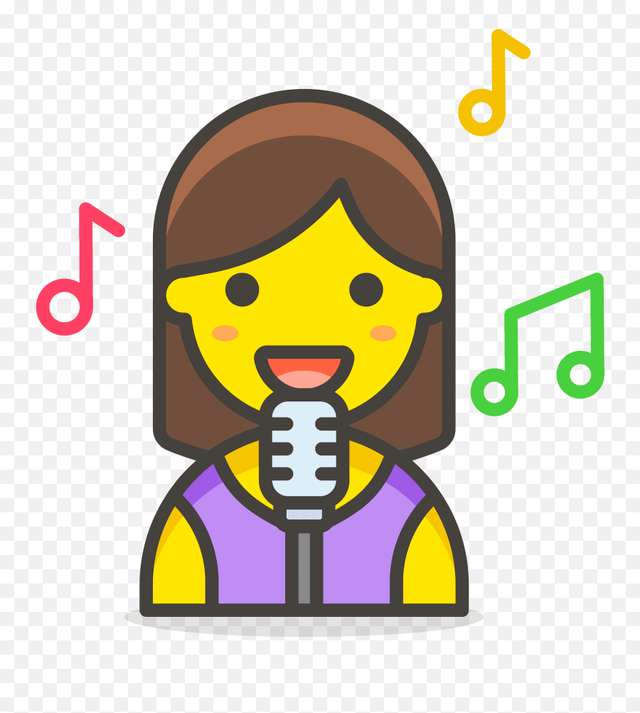 Woman Singer Emoji Clipart - Transparent Singing Clipart Png,Singing Emoji