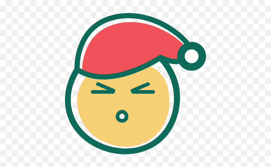 Angry Squint Eye Santa Claus Hat Face - Happy Emoji,Squint Emoji