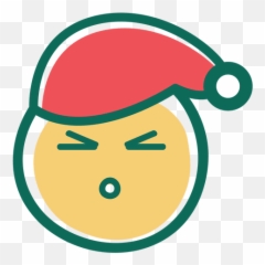 Angry Squint Eye Santa Claus Hat Face - Happy Emoji,Squint Emoji