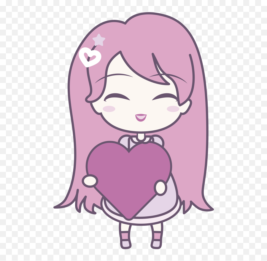 Vinilo Cartoon Chica Anime Trayendo Amor - Tenvinilo Emoji,Amor Dibujo Emoji
