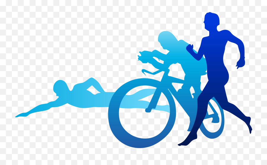 Best Triathlon Silhouette Clip Art Cdr - Sport Triathlon Emoji,Swimmer Running Cyclist Emoji