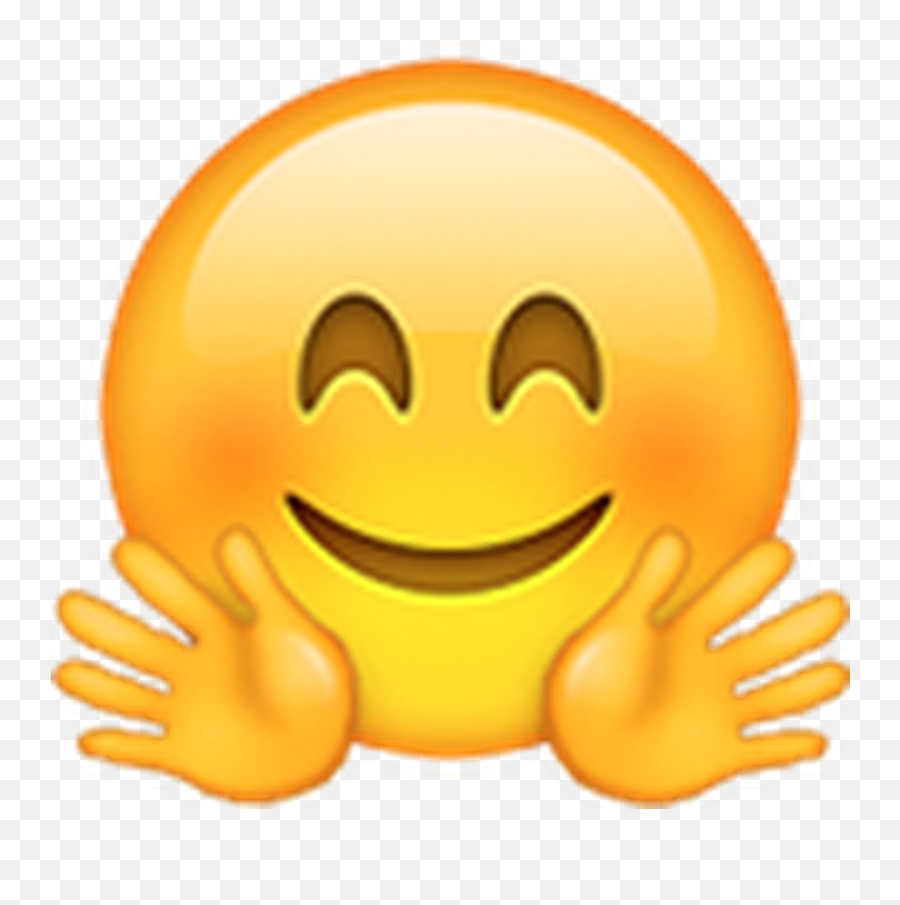 Hug Emoji Iphone Transparent Png Image - Smile With Hands Emoji,Emoji Clipart