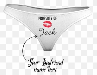 Womenu0027s Plain Custom Name Property Of Thong Panty - Kiss Emoji,Emoji In Panties