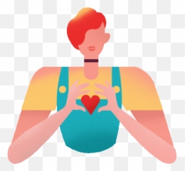 Androgynous Person Holding A Heart In Front Of Chest Sticker Emoji,Heart Person Emoji