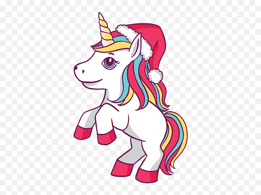 Christmas Unicorn With Santa Hat Cute Xmas Unicorn Duvet Emoji,How Do Android Santa Emojis Look On Iphone