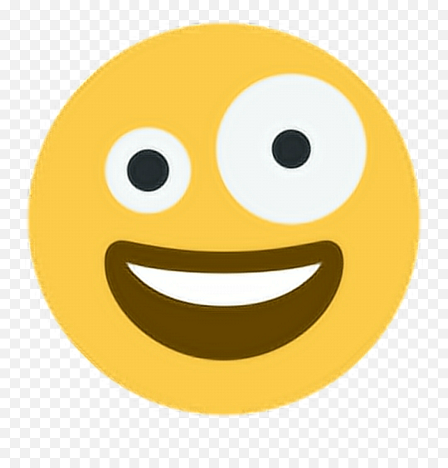 Download Hd Happy Smile Laugh Eyes Size Silly Emoji - Twitter Zany Emoji,Laugh Emoji