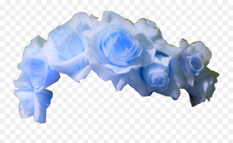 Blue - Aesthetic Transparent Flower Crown Emoji,Blue Rose Emoji