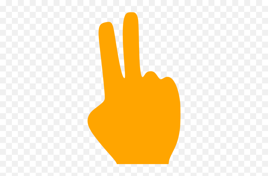 Orange Two Fingers Icon - Free Orange Hand Icons Transparent Two Fingers Icon Emoji,Peace Sign Emoticon For Facebook