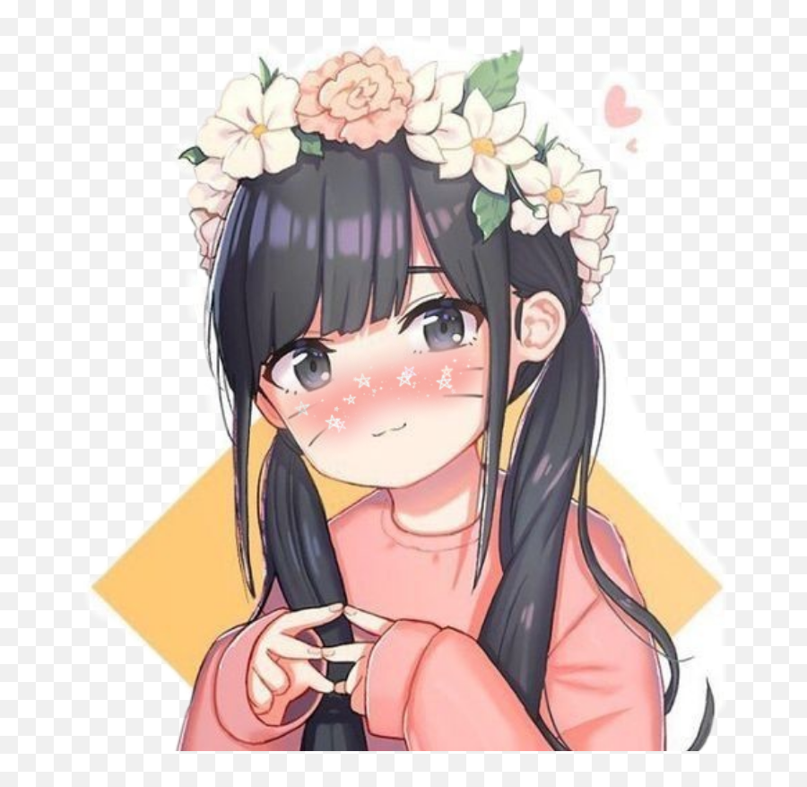 The Coolest Anime Stickers - Anime Girl Waifu Emoji,Japanese Flower Face Emoji