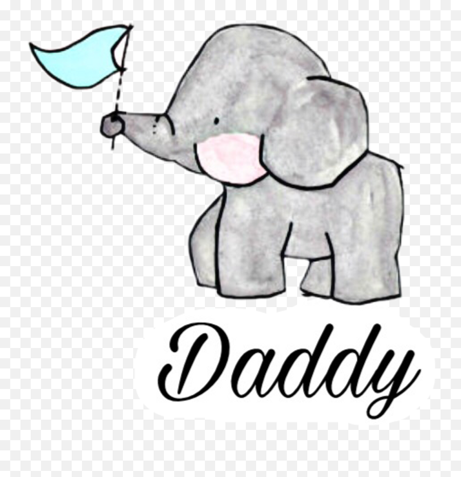 Daddy Sticker - Family Of Elephants Cartoon Clipart Full Family Of Cartoon Elephants Emoji,Elephant Emoji Png
