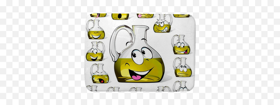 Olive Oil Bottle Cartoon Bath Mat - Dibujo De Aceite De Oliva Animado Emoji,Table Slip Emoticon