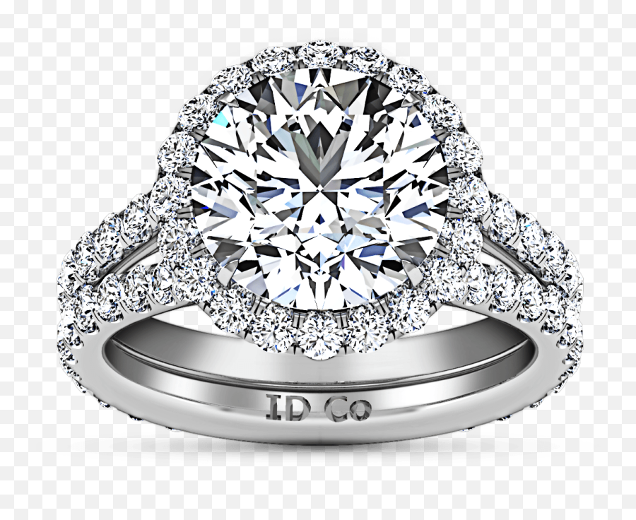 Round Diamond Halo Engagement Ring - Forlovelsesring Gull Emoji,Emotion Ring White