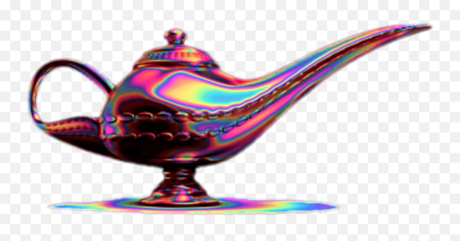 Holo Holographic Lamp Genie Sticker - Genie In A Bottle Png Emoji,Genie Lamp Emoji