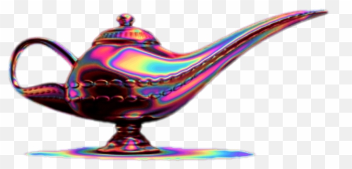 Holo Holographic Lamp Genie Sticker - Genie In A Bottle Png Emoji,Genie Lamp Emoji