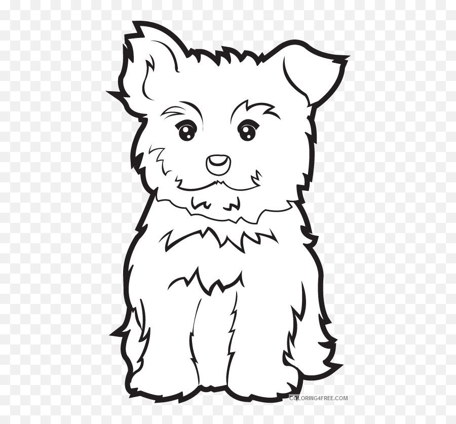 Puppy Outline Coloring Pages - Happy Emoji,Yorkie Emoji