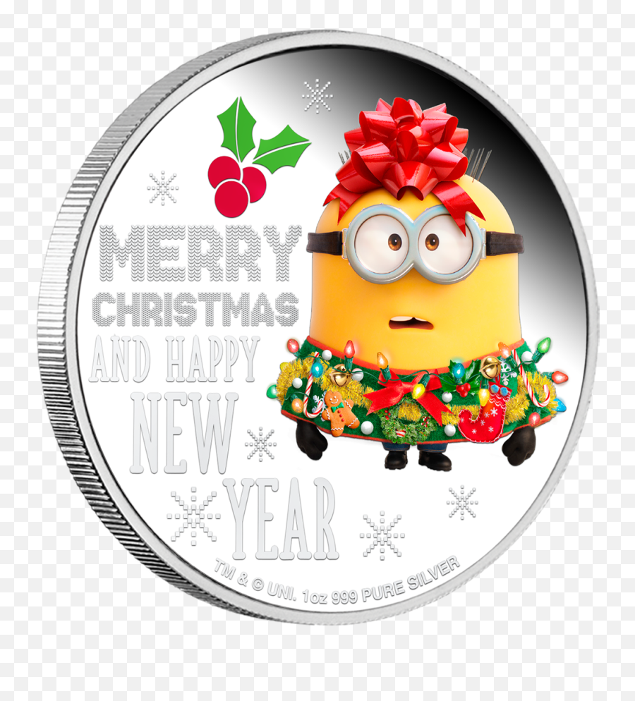 Minion Made Season Greetings 1 Oz Silver Coin 2 Niue 2019 Emoji,Coin Emoticon For Facebook