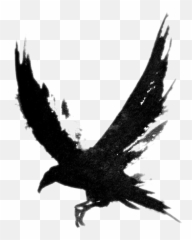 Download Tattoo Crow Flying Bird Common - Silhouette Flying Crow Tattoo Emoji,Cr Ow Emoticon