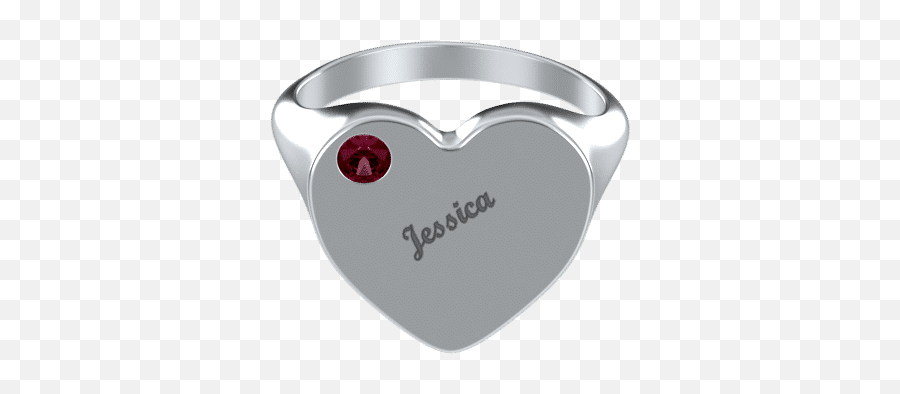 Personalized 925 Sterling Silver Heart Signet Ring With - Solid Emoji,Heart Emoticon Ring Silver