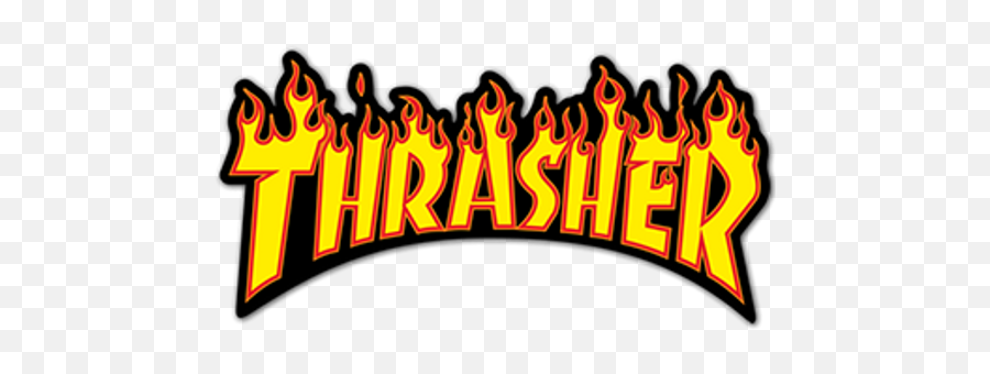 Thrasher Flame Logo Sticker - Sticker Mania Thrasher Logo Emoji,Japanese Emoticon Flames