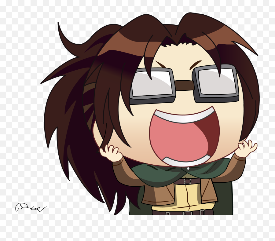 Spoilerlessa Chat On Titan 10142017 Shingekinokyojin - Hange And Moblit Chibi Emoji,Snk Levi Showing Emotion