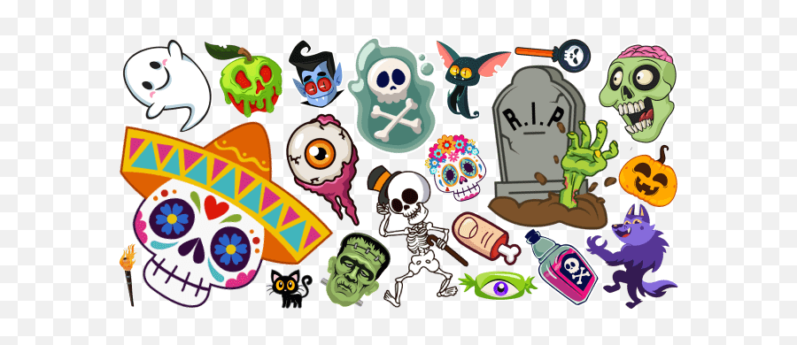 Halloween Cursor Collection - Custom Cursor Emoji,Emojis Of Halloween Witchand Cats On Broom