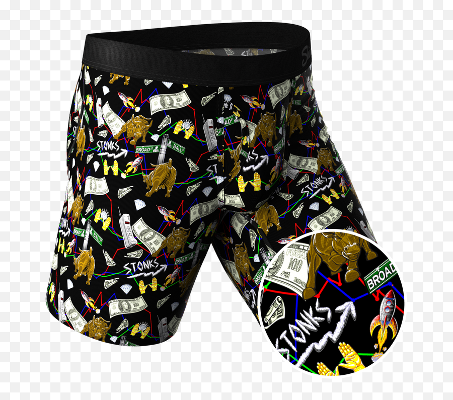 The Ball Street Bets Wall Street Long Leg Ball Hammock Pouch Boxers With Fly Emoji,Disco Ball Emoji