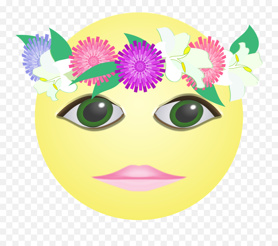 Free Image On Pixabay - Graphic Smiley Crown Flowers Emoticon Emoji,Marshmallow Emoji